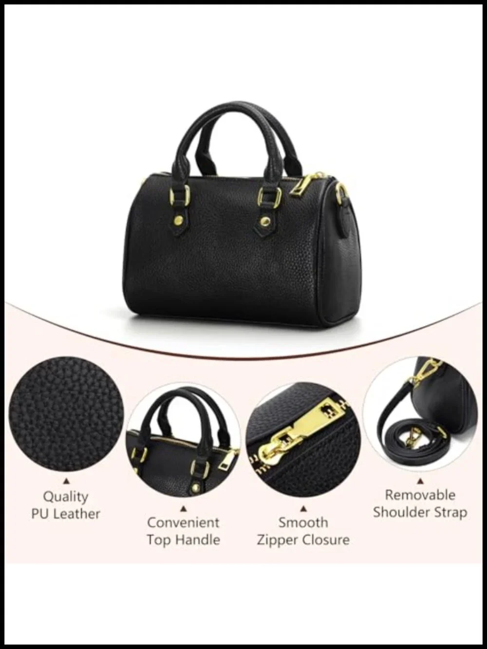 Quilted Faux Leather Crossbody Handbag Women Vegan Purse Satchel Top Handle